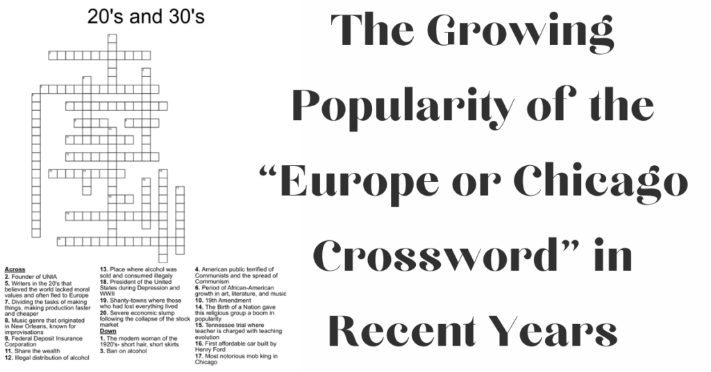 EUROPE OR CHICAGO CROSSWORD