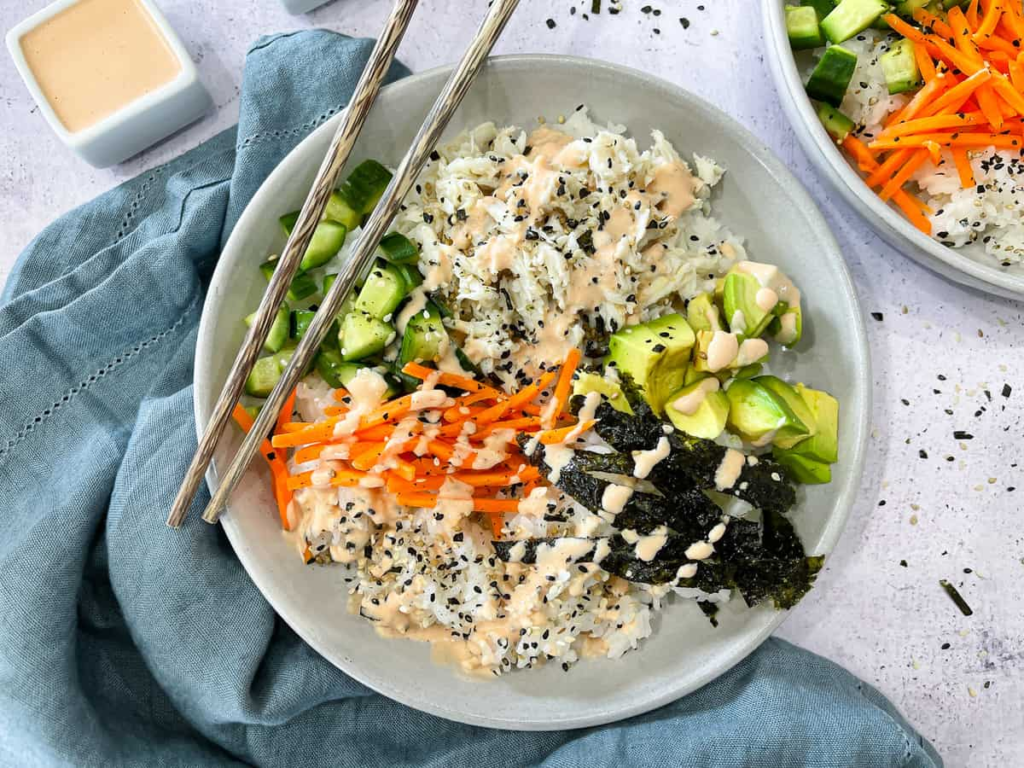 california roll cucumber salad